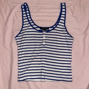Forever 21 Blue and White Striped Tank Top